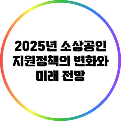 2025년 소상공인 지원정책의 변화와 미래 전망