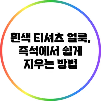 흰색 티셔츠 얼룩, 즉석에서 쉽게 지우는 방법