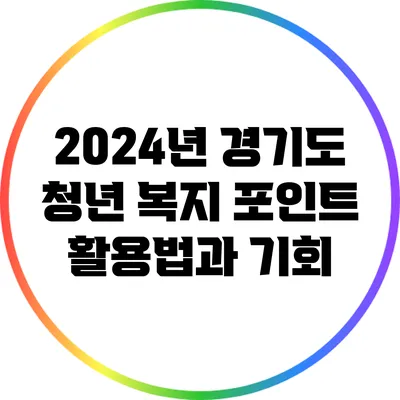 2024년 경기도 청년 복지 포인트 활용법과 기회