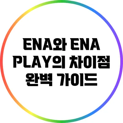 ENA와 ENA PLAY의 차이점 완벽 가이드