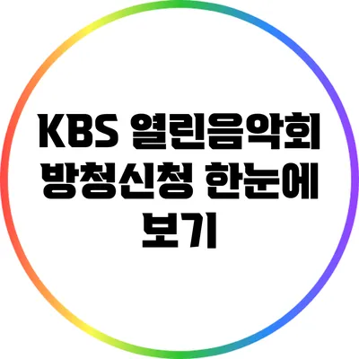 KBS 열린음악회 방청신청 한눈에 보기
