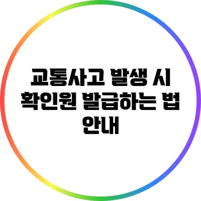 교통사고 발생 시 확인원 발급하는 법 안내