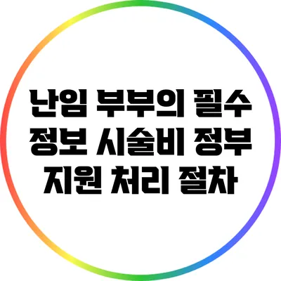 난임 부부의 필수 정보: 시술비 정부 지원 처리 절차