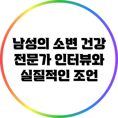 남성의 소변 건강: 전문가 인터뷰와 실질적인 조언
