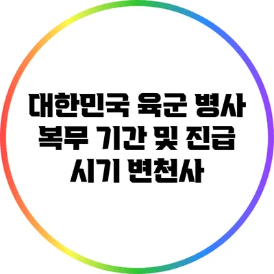대한민국 육군 병사 복무 기간 및 진급 시기 변천사