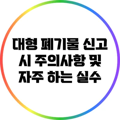 대형 폐기물 신고 시 주의사항 및 자주 하는 실수