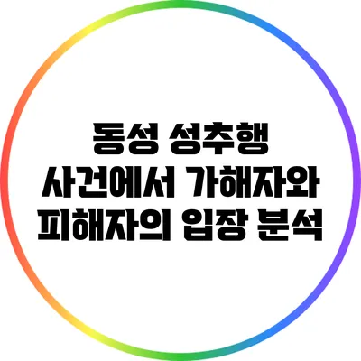 동성 성추행 사건에서 가해자와 피해자의 입장 분석