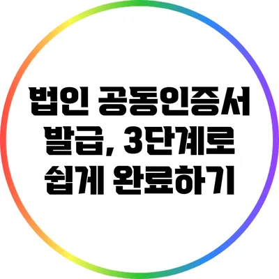 법인 공동인증서 발급, 3단계로 쉽게 완료하기