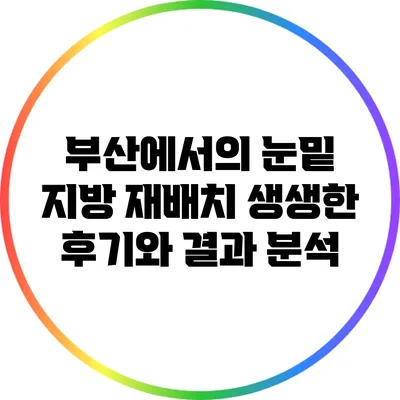 부산에서의 눈밑 지방 재배치: 생생한 후기와 결과 분석