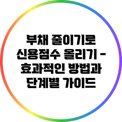 부채 줄이기로 신용점수 올리기 - 효과적인 방법과 단계별 가이드