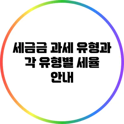 세금금 과세 유형과 각 유형별 세율 안내