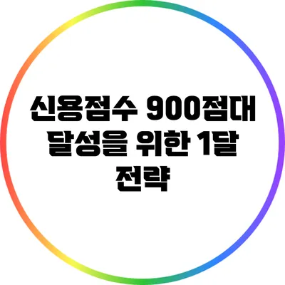 신용점수 900점대 달성을 위한 1달 전략