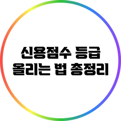 신용점수 등급 올리는 법 총정리