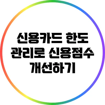 신용카드 한도 관리로 신용점수 개선하기