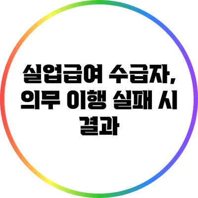 실업급여 수급자, 의무 이행 실패 시 결과