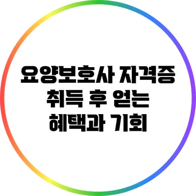 요양보호사 자격증 취득 후 얻는 혜택과 기회
