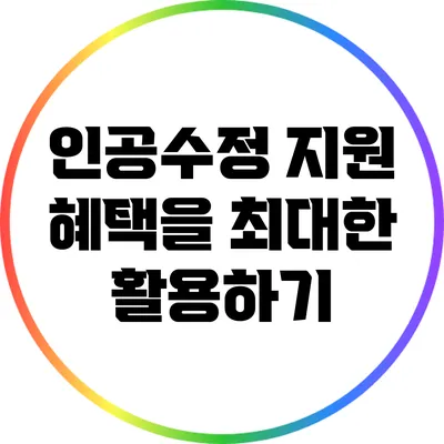 인공수정 지원 혜택을 최대한 활용하기