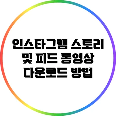 인스타그램 스토리 및 피드 동영상 다운로드 방법