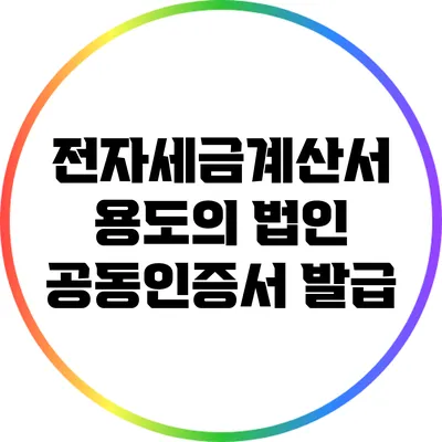 전자세금계산서 용도의 법인 공동인증서 발급