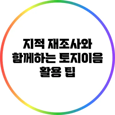 지적 재조사와 함께하는 토지이음 활용 팁