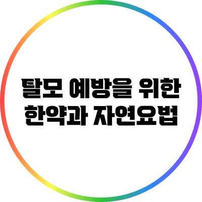탈모 예방을 위한 한약과 자연요법