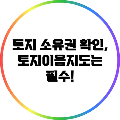 토지 소유권 확인, 토지이음지도는 필수!