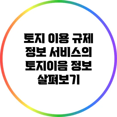 토지 이용 규제 정보 서비스의 토지이음 정보 살펴보기