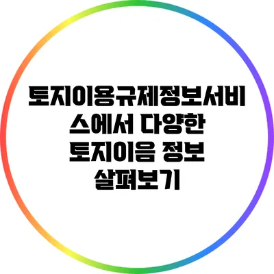 토지이용규제정보서비스에서 다양한 토지이음 정보 살펴보기
