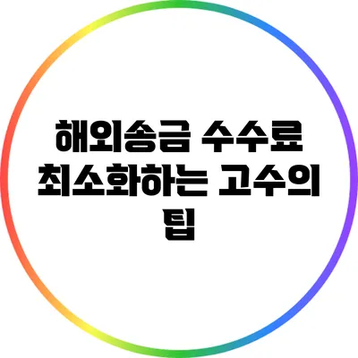해외송금 수수료 최소화하는 고수의 팁