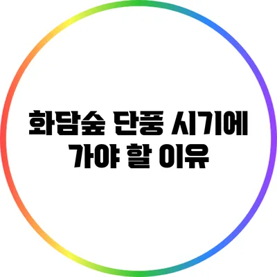 화담숲 단풍 시기에 가야 할 이유