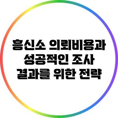 흥신소 의뢰비용과 성공적인 조사 결과를 위한 전략