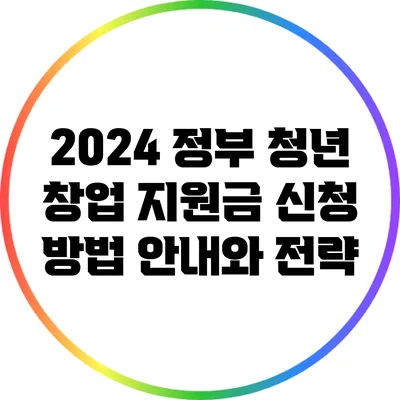 2024 정부 청년 창업 지원금 신청 방법 안내와 전략