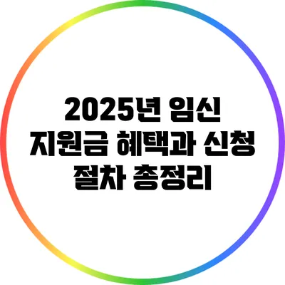 2025년 임신 지원금 혜택과 신청 절차 총정리