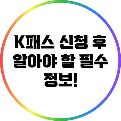 K패스 신청 후 알아야 할 필수 정보!