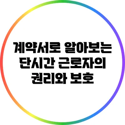 계약서로 알아보는 단시간 근로자의 권리와 보호