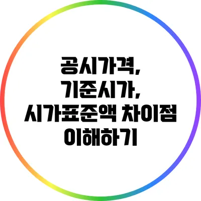 공시가격, 기준시가, 시가표준액 차이점 이해하기