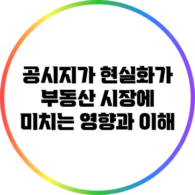공시지가 현실화가 부동산 시장에 미치는 영향과 이해