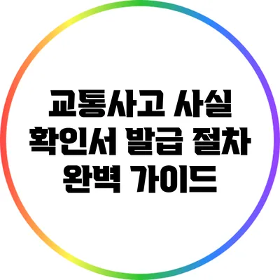 교통사고 사실 확인서 발급 절차 완벽 가이드