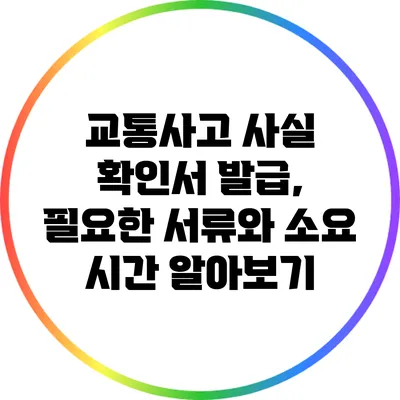 교통사고 사실 확인서 발급, 필요한 서류와 소요 시간 알아보기