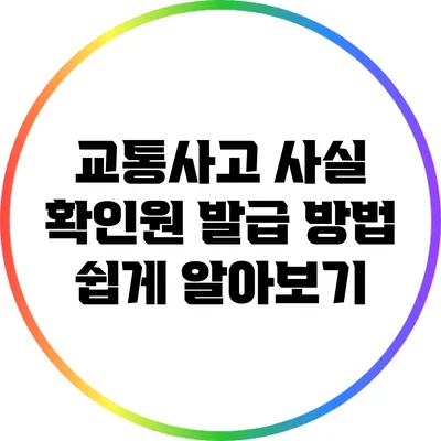 교통사고 사실 확인원 발급 방법 쉽게 알아보기