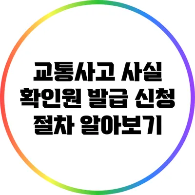 교통사고 사실 확인원 발급 신청 절차 알아보기
