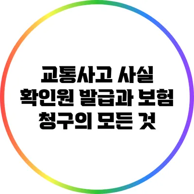 교통사고 사실 확인원 발급과 보험 청구의 모든 것