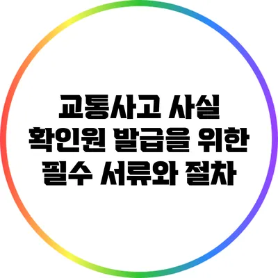 교통사고 사실 확인원 발급을 위한 필수 서류와 절차