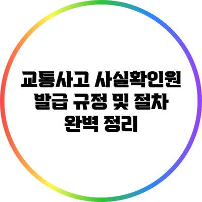 교통사고 사실확인원 발급 규정 및 절차 완벽 정리