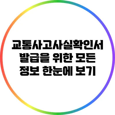교통사고사실확인서 발급을 위한 모든 정보 한눈에 보기