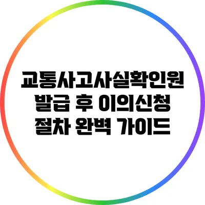 교통사고사실확인원 발급 후 이의신청 절차 완벽 가이드