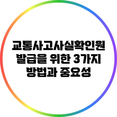 교통사고사실확인원 발급을 위한 3가지 방법과 중요성