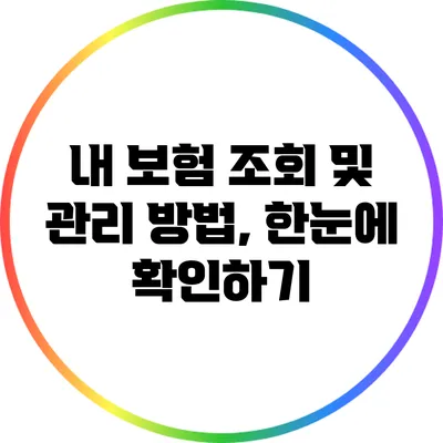 내 보험 조회 및 관리 방법, 한눈에 확인하기