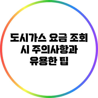 도시가스 요금 조회 시 주의사항과 유용한 팁
