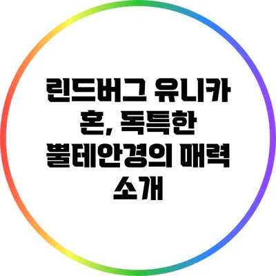 린드버그 유니카 혼, 독특한 뿔테안경의 매력 소개